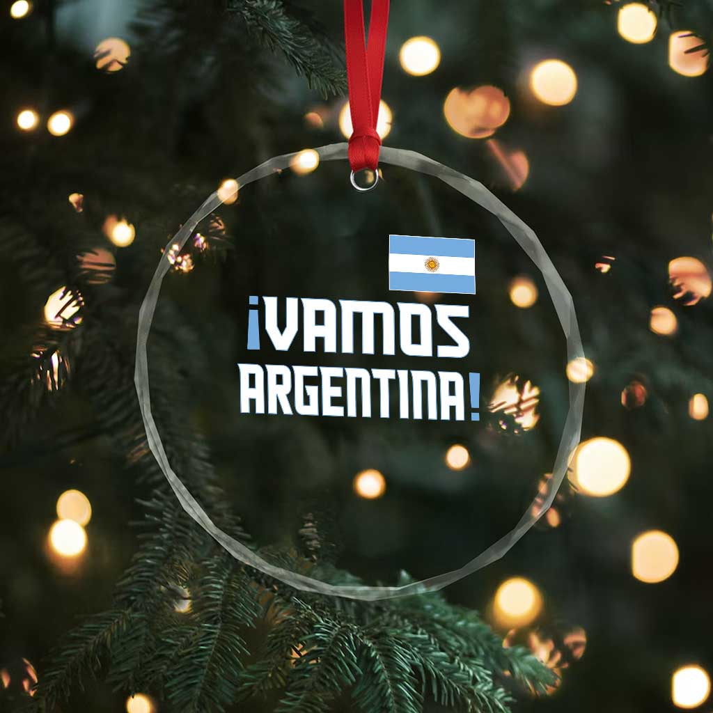 Vamos Argentina Crystal Glass Ornament Sol De May Argentinian Flag National Pride