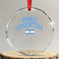 Vamos Argentina Football Throwback Design Crystal Glass Ornament Vintage Argentinian Flag