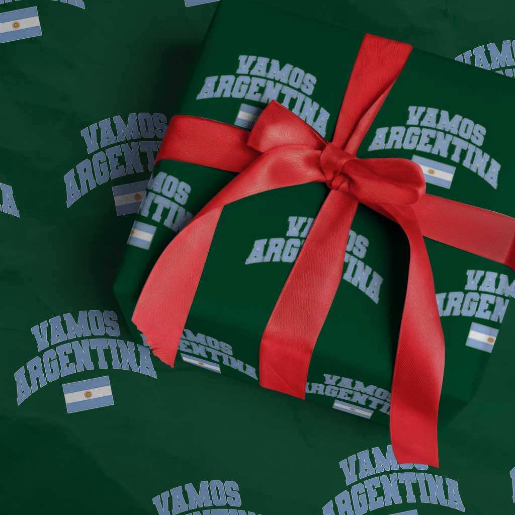 Vamos Argentina Football Throwback Design Wrapping Paper Roll Vintage Argentinian Flag