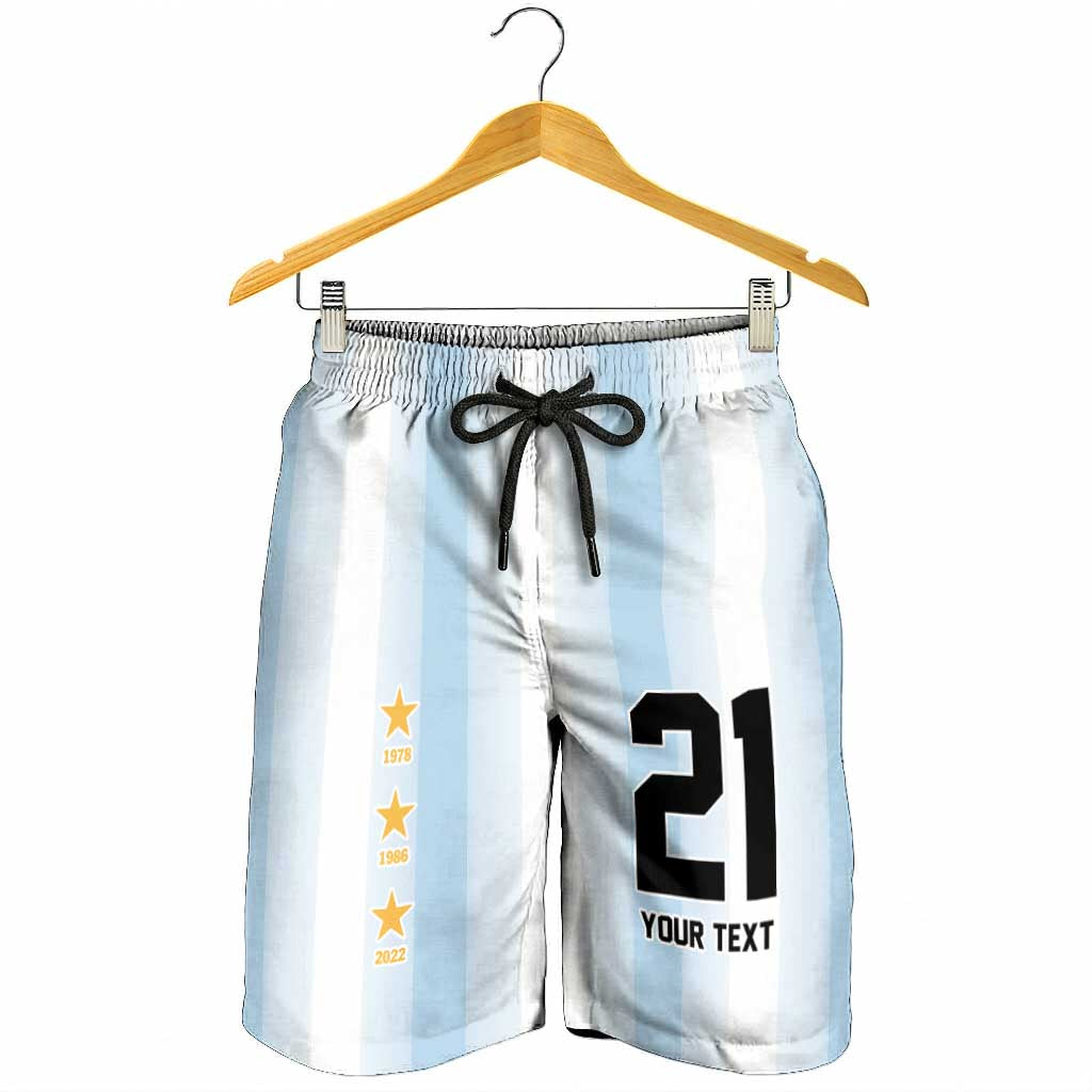 Vamos Argentina WC26 Custom Shorts for Men Vamos Argentina History Champions Blue - Wonder Print Shop