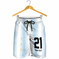 Vamos Argentina WC26 Custom Shorts for Men Vamos Argentina History Champions Blue - Wonder Print Shop