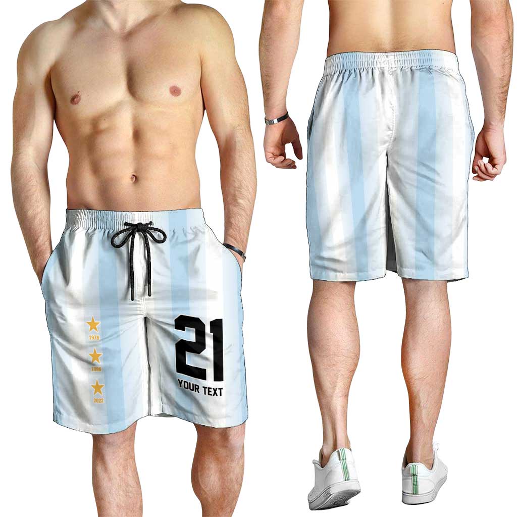 Vamos Argentina WC26 Custom Shorts for Men Vamos Argentina History Champions Blue - Wonder Print Shop
