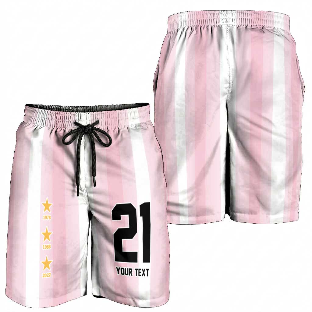 Vamos Argentina WC26 Custom Shorts for Men Vamos Argentina History Champions Pink - Wonder Print Shop