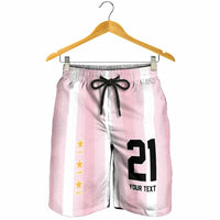 Vamos Argentina WC26 Custom Shorts for Men Vamos Argentina History Champions Pink - Wonder Print Shop