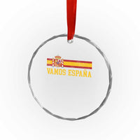 Vamos Espana Spainish Flag Vintage Spain Coat of Arms Crystal Glass Ornament