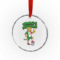 Vamos Mexico Fierce Leopard Crystal Glass Ornament Soccer 2026 Fan Gift