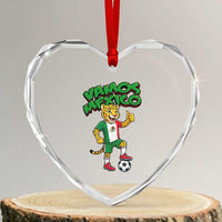 Vamos Mexico Fierce Leopard Heart Crystal Glass Ornament Soccer 2026 Fan Gift