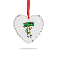Vamos Mexico Fierce Leopard Heart Crystal Glass Ornament Soccer 2026 Fan Gift