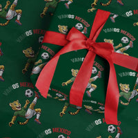 Vamos Mexico Fierce Leopard Soccer 2026 Wrapping Paper Roll Mexican Fan Gift