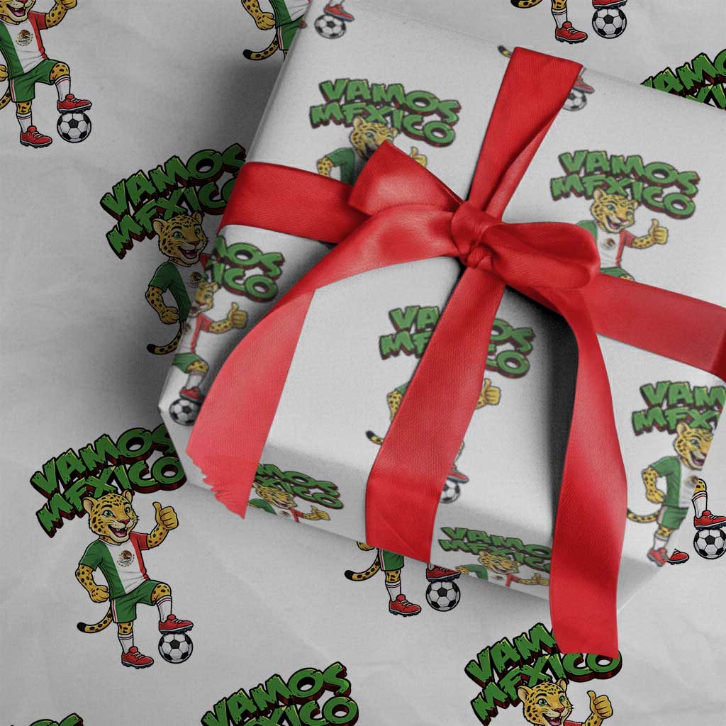 Vamos Mexico Fierce Leopard Wrapping Paper Roll Soccer 2026 Fan Gift