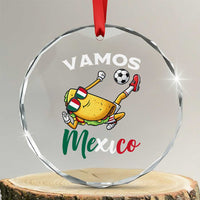 Vamos Mexico Taco Playing Soccer Crystal Glass Ornament Mexican Fan Gift
