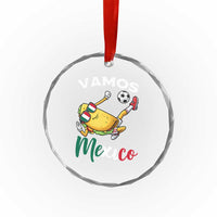 Vamos Mexico Taco Playing Soccer Crystal Glass Ornament Mexican Fan Gift