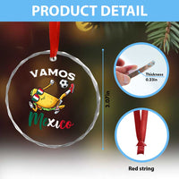 Vamos Mexico Taco Playing Soccer Crystal Glass Ornament Mexican Fan Gift