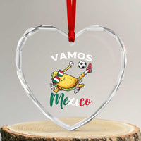 Vamos Mexico Taco Playing Soccer Heart Crystal Glass Ornament Mexican Fan Gift