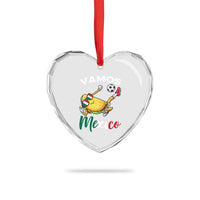 Vamos Mexico Taco Playing Soccer Heart Crystal Glass Ornament Mexican Fan Gift