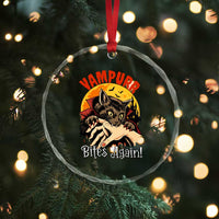 Vampurr Bites Again Crystal Glass Ornament Funny Vampire Cat Halloween Horror