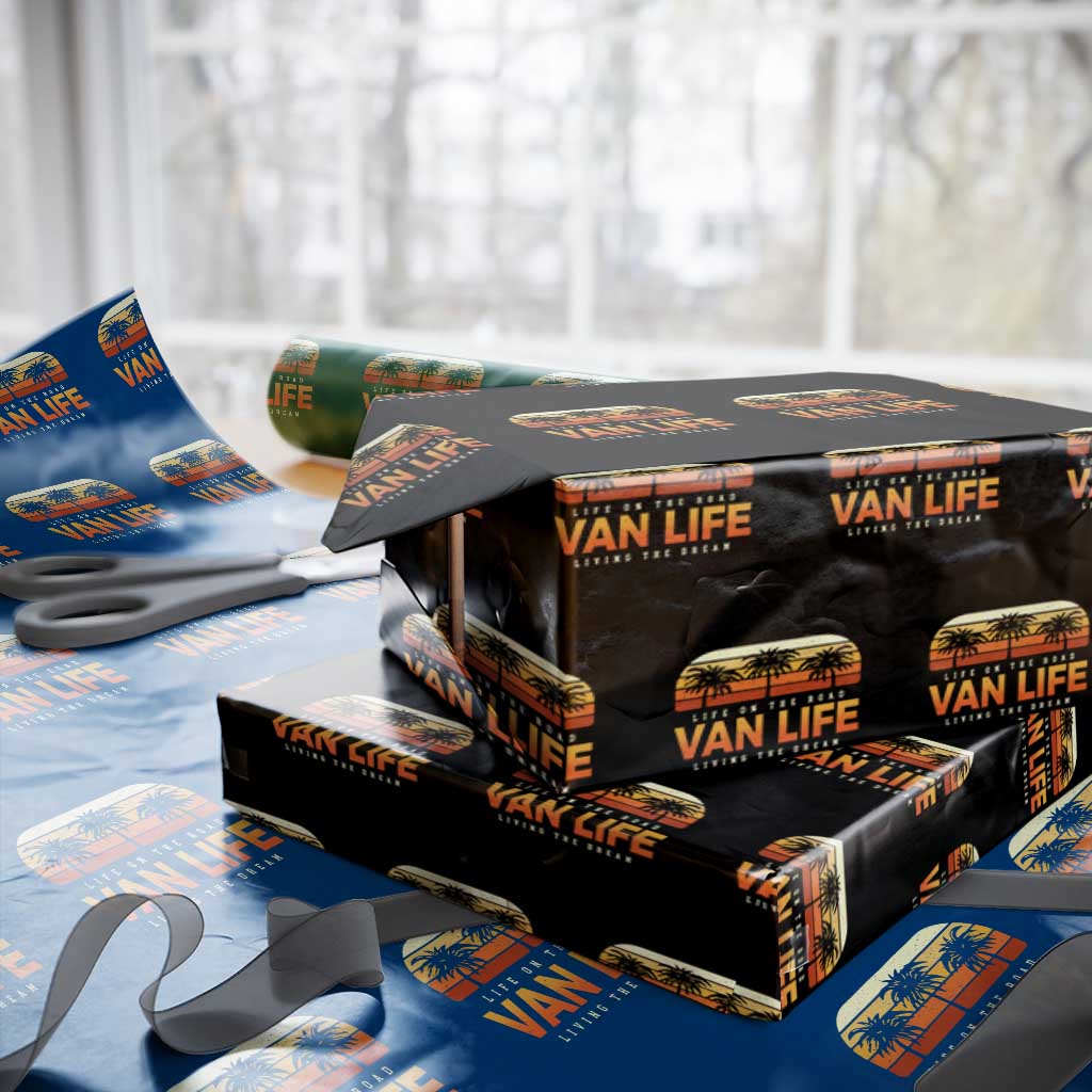 Van Life Wrapping Paper Roll Retro Camping RV Motorhome Travel Vacation Gift - Wonder Print Shop