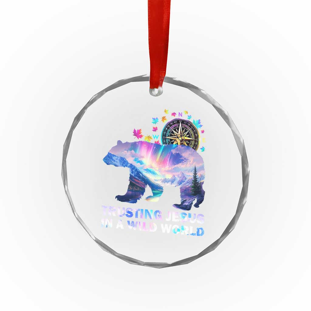 VBS 2025 Adventure Bear Crystal Glass Ornament Trusting Jesus In A Wild World Northen Lights - Wonder Print Shop
