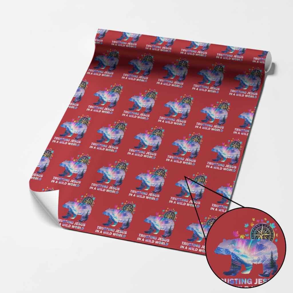 VBS 2025 Adventure Bear Wrapping Paper Roll Trusting Jesus In A Wild World Northen Lights - Wonder Print Shop