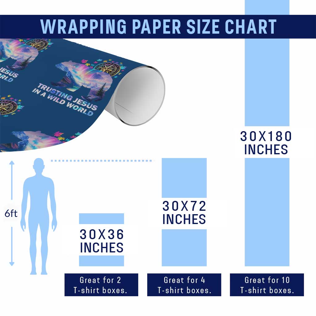 VBS 2025 Adventure Bear Wrapping Paper Roll Trusting Jesus In A Wild World Northen Lights - Wonder Print Shop