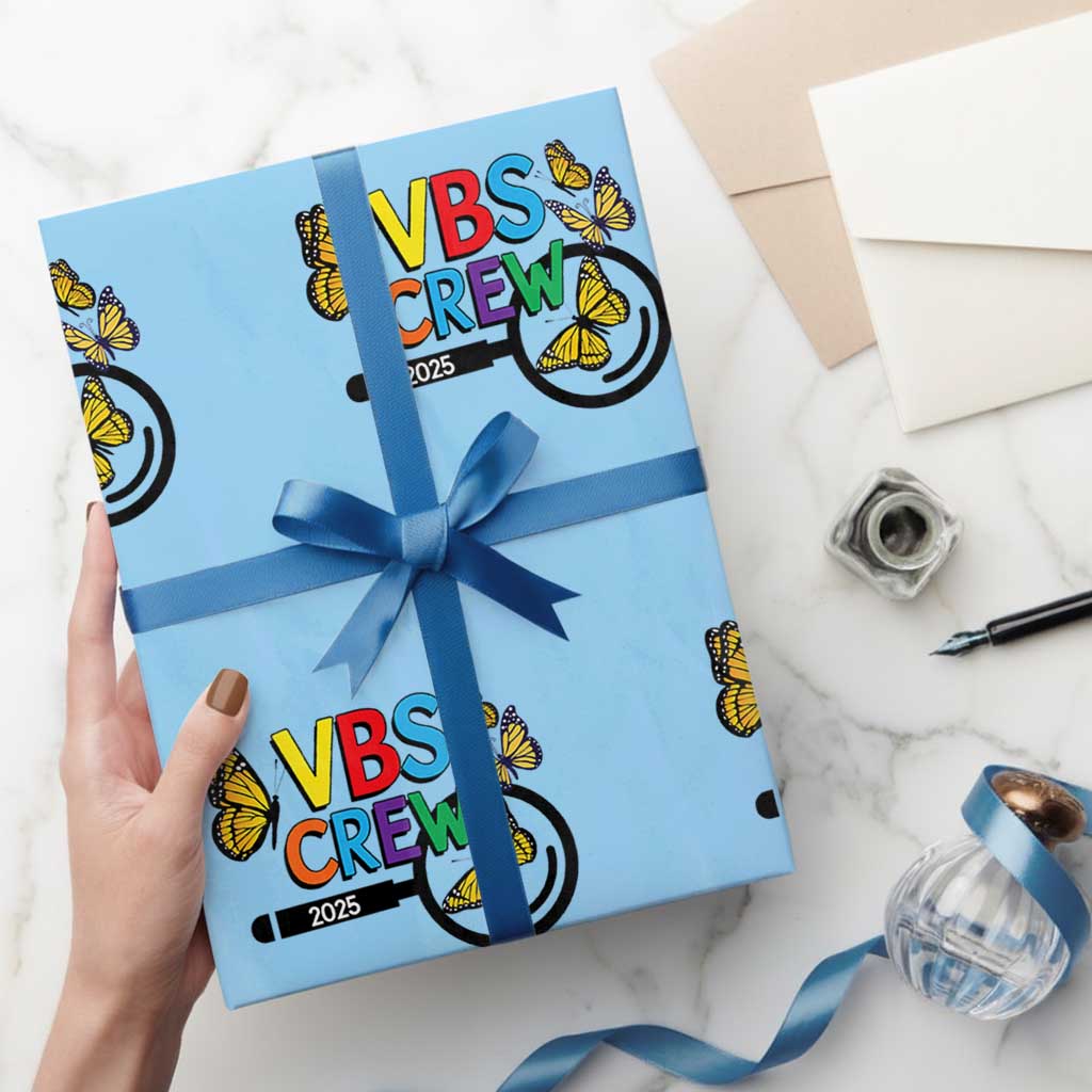 VBS 2025 Wrapping Paper Roll Magnified Vacation Bible School Butterfly VBS Team - Wonder Print Shop