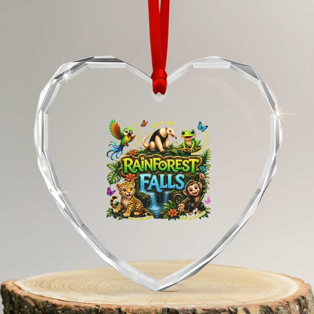 VBS 2026 Heart Crystal Glass Ornament Rainforest Falls Exploring The Nature of God VBS 2026