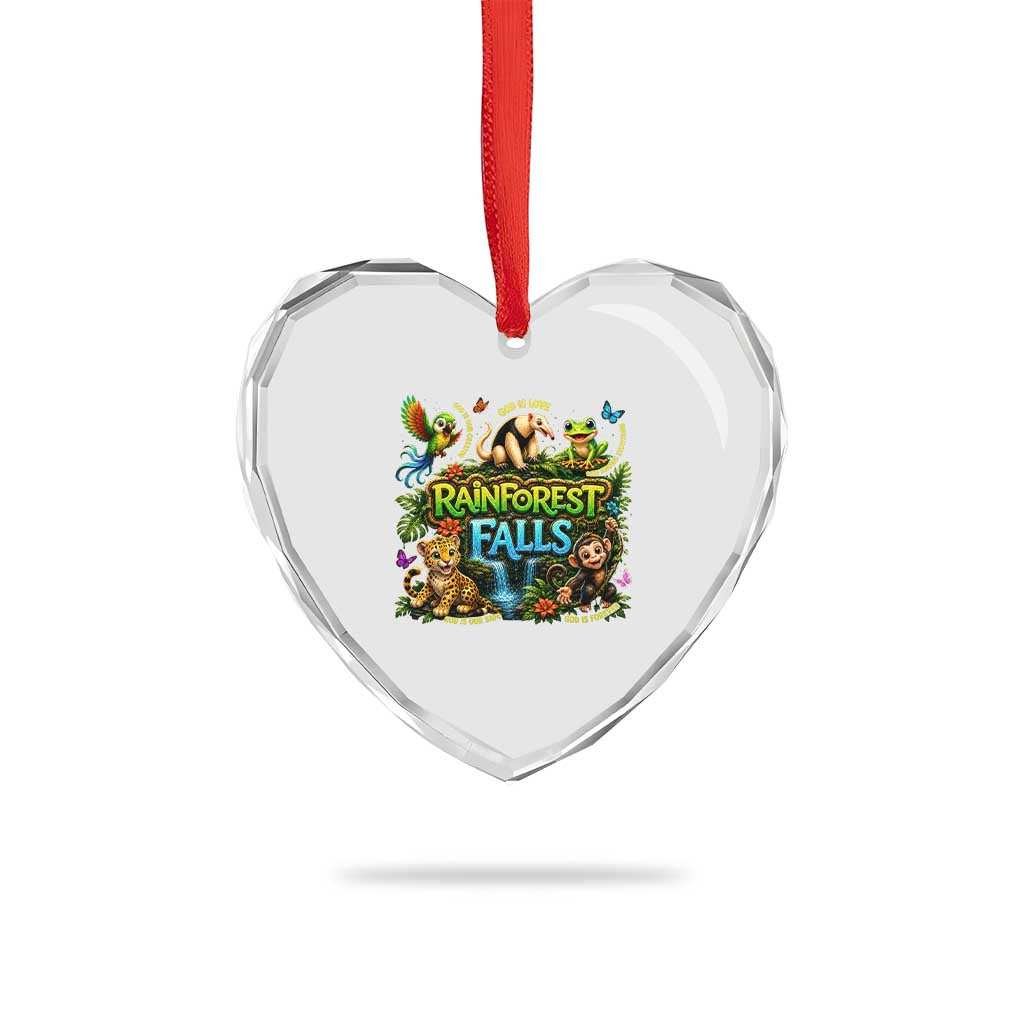 VBS 2026 Heart Crystal Glass Ornament Rainforest Falls Exploring The Nature of God VBS 2026