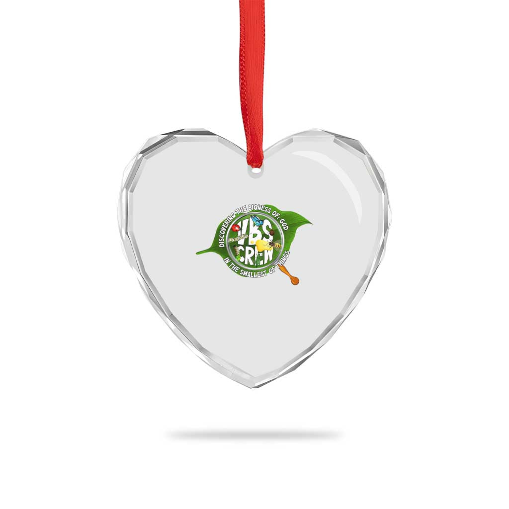 VBS Crew 2025 Heart Crystal Glass Ornament Magnified Discovering The Bigness Of God In The Smallest Of Things - Wonder Print Shop