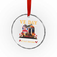 VE Day 80th Anniversary Crystal Glass Ornament 2025 Celebration Union Flag WWII Remembrance - Wonder Print Shop
