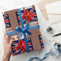 VE Day 80th Anniversary Wrapping Paper Roll 2025 Celebration Union Flag Poppies WWII Remembrance - Wonder Print Shop