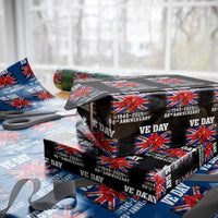 VE Day 80th Anniversary Wrapping Paper Roll 2025 Celebration Union Flag Poppies WWII Remembrance - Wonder Print Shop