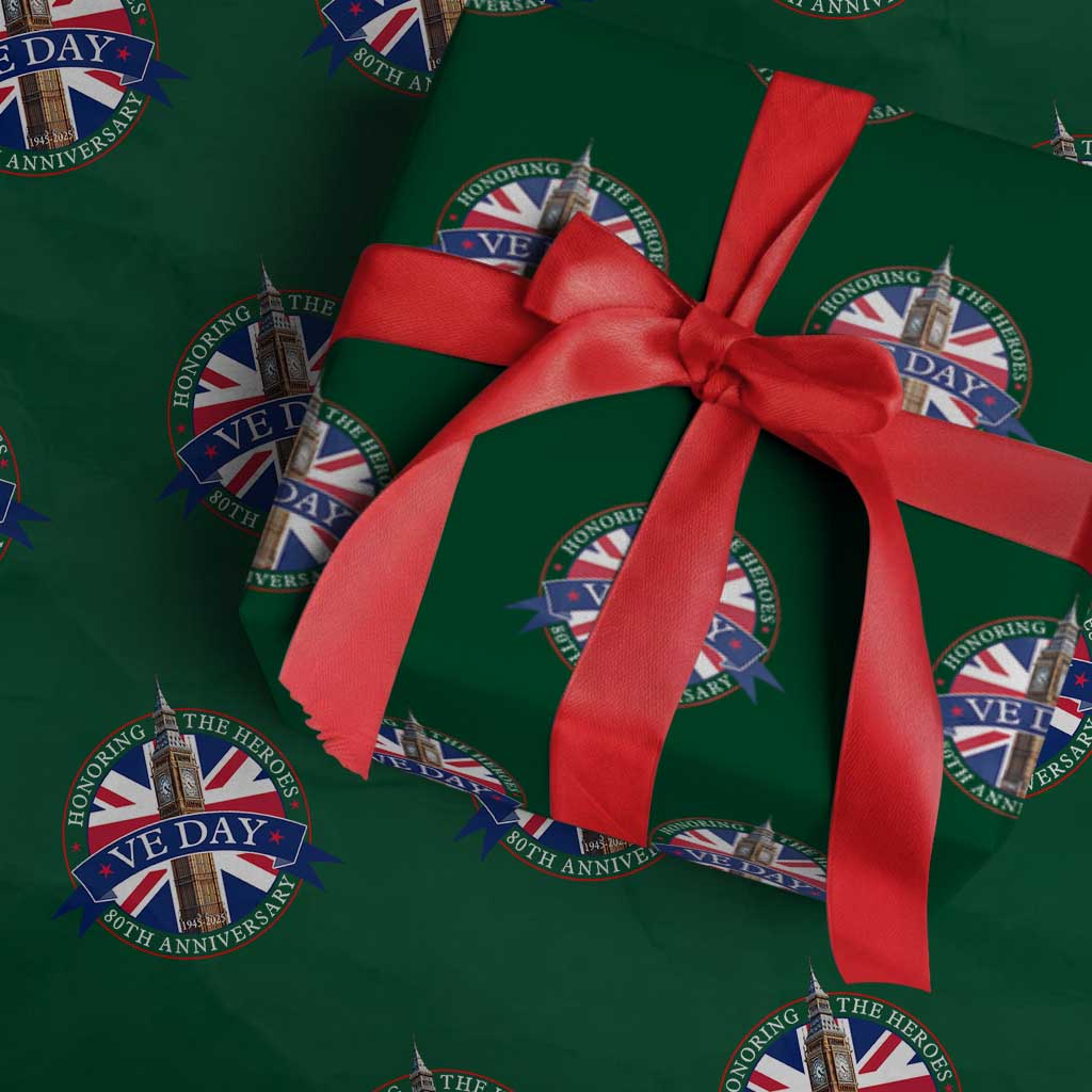 VE Day 80th Anniversary Wrapping Paper Roll WWII Remembrance 2025 Celebrations London - Wonder Print Shop