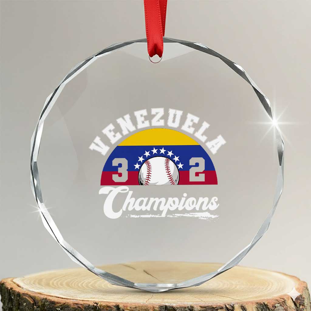 Venezuela 2026 Champions Crystal Glass Ornament Baseball Patriotic Pride