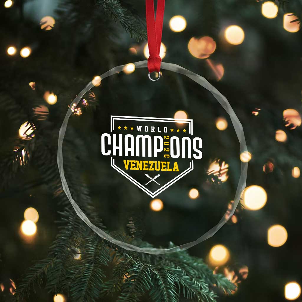 Venezuela 2026 Champions Crystal Glass Ornament Baseball Venezuelan Pride
