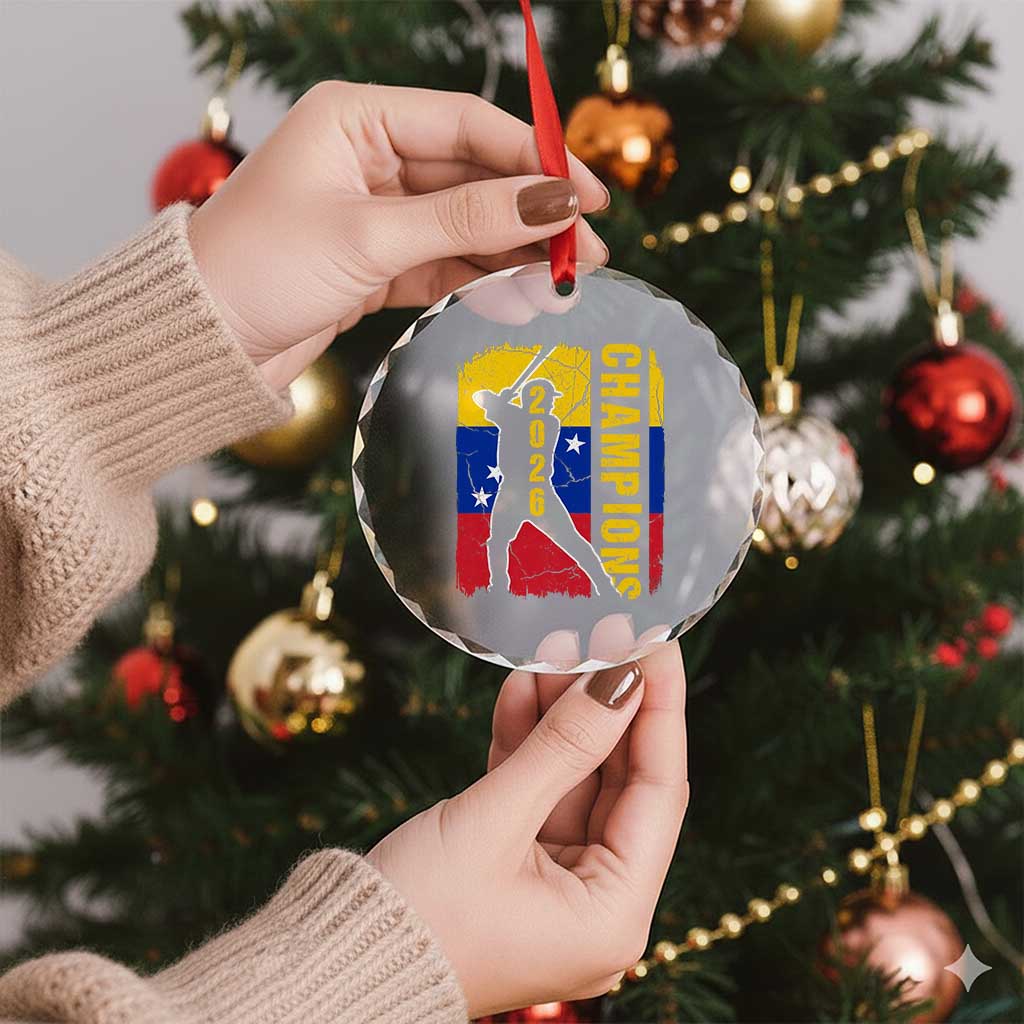 Venezuela 2026 Champions Crystal Glass Ornament Baseball Vinotinto Pride Gift