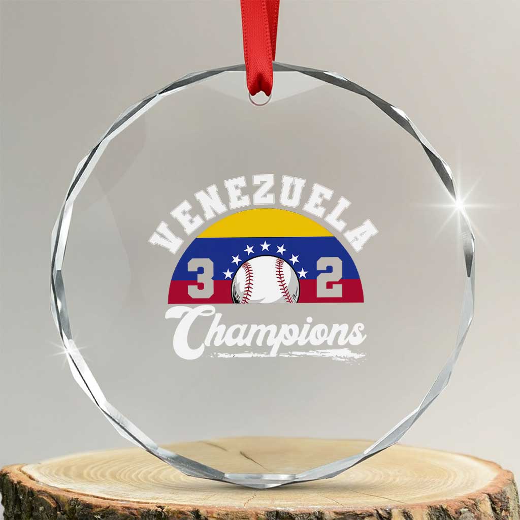 Venezuela 2026 Champions Crystal Glass Ornament Vintage 7 Stars Flag Baseball Pride