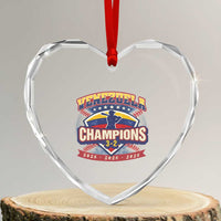 Venezuela 2026 Champions Heart Crystal Glass Ornament Baseball Fan Pride