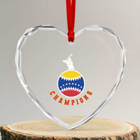 Venezuela 2026 Champions Heart Crystal Glass Ornament Baseball Gift For Sport Lover