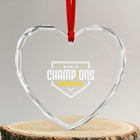 Venezuela 2026 Champions Heart Crystal Glass Ornament Baseball Venezuelan Pride