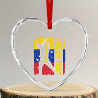 Venezuela 2026 Champions Heart Crystal Glass Ornament Baseball Vinotinto Pride Gift