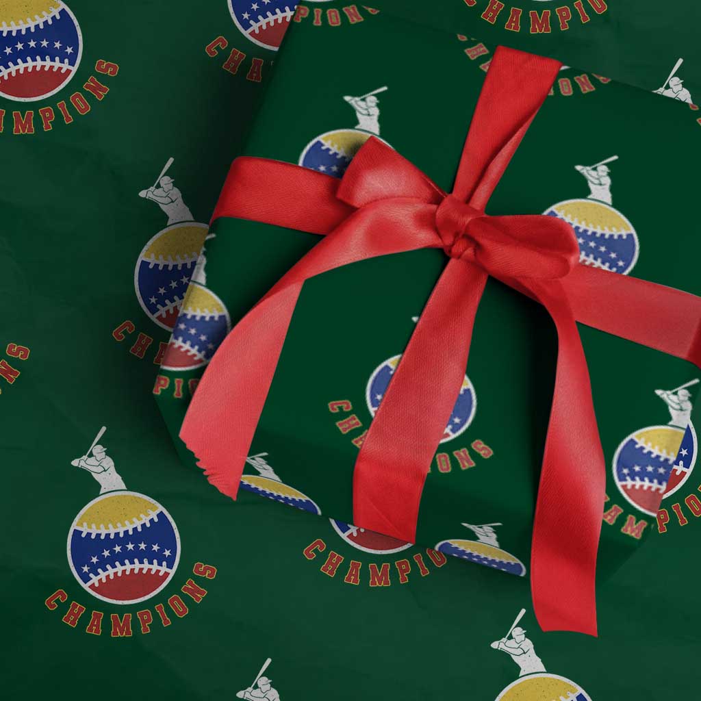 Venezuela 2026 Champions Wrapping Paper Roll Baseball Gift For Sport Lover