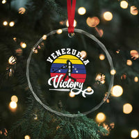 Venezuela 2026 Victory Baseball Crystal Glass Ornament Retro Softball Player Gift