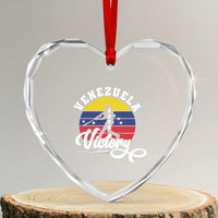 Venezuela 2026 Victory Baseball Heart Crystal Glass Ornament Retro Softball Player Gift