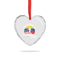 Venezuela 2026 Victory Baseball Heart Crystal Glass Ornament Retro Softball Player Gift