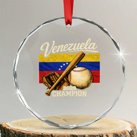 Venezuela Baseball 2026 Crystal Glass Ornament Champions Vintage Venezuelan Flag Baseball Fan Gift