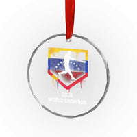 Venezuela Baseball 2026 Crystal Glass Ornament Venezuelan Flag Baseball Fan Gift