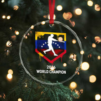 Venezuela Baseball 2026 Crystal Glass Ornament Venezuelan Flag Baseball Fan Gift