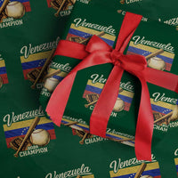 Venezuela Baseball 2026 Wrapping Paper Roll Champions Vintage Venezuelan Flag Baseball Fan Gift