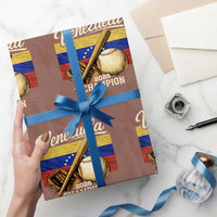 Venezuela Baseball 2026 Wrapping Paper Roll Champions Vintage Venezuelan Flag Baseball Fan Gift