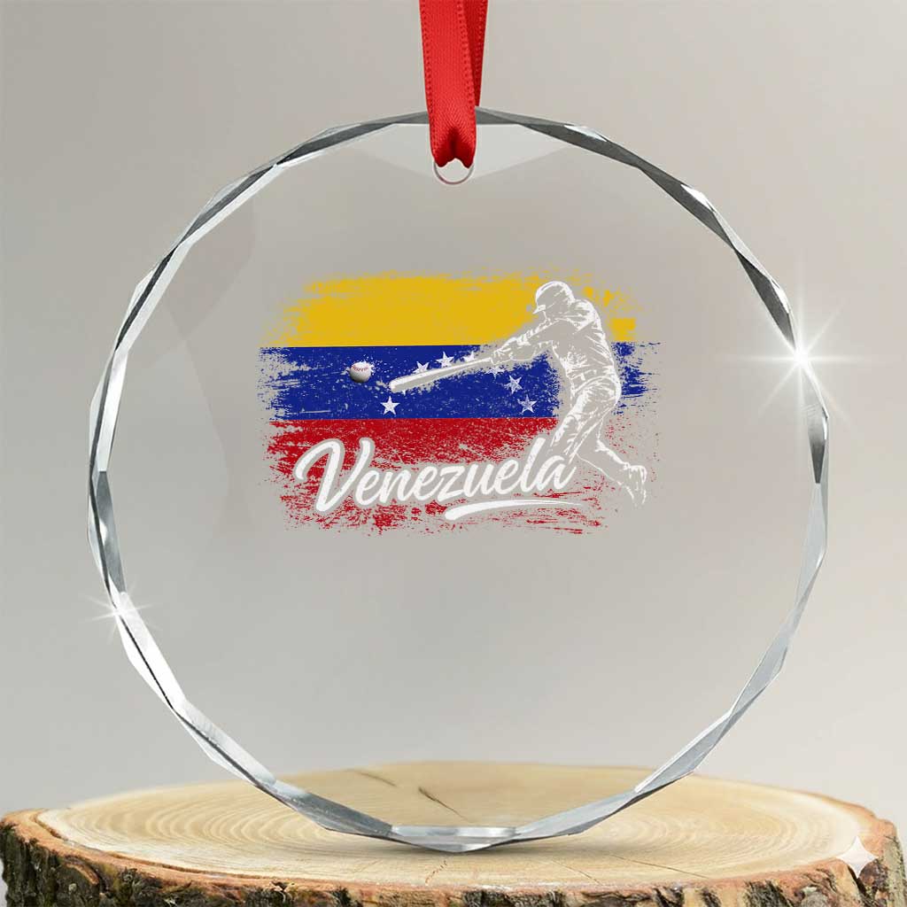 Venezuela Baseball Batter Venezuelan Sport Fan Crystal Glass Ornament